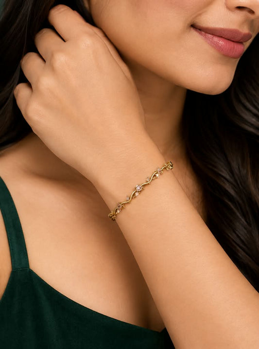 Women Designer Gold Plated Bracelet | Stylish Fashion Jewellery Bracelet for Women and Girls