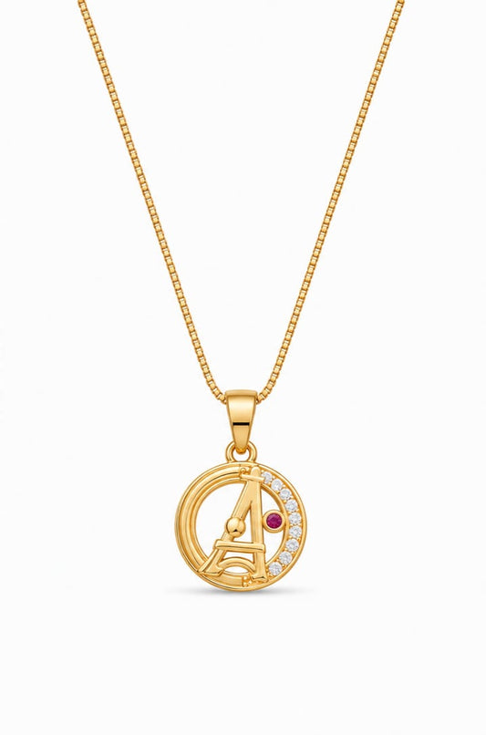 Elegant Gold-Plated Alphabet “A” Pendant Necklace for Women & Girls | Stylish Letter Initial Jewelry